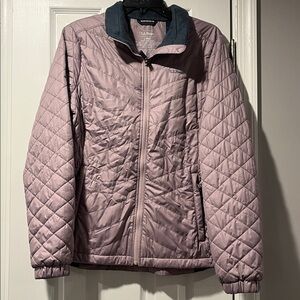 LL Bean PrimaLoft Insulation jacket Women's Lavender Packaway Fleece Lined Sz L
